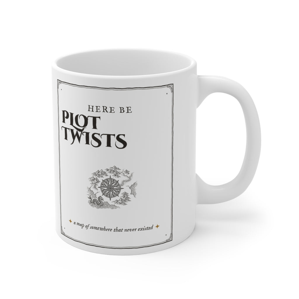 Here Be Plot Twists Fantasy Map Mug