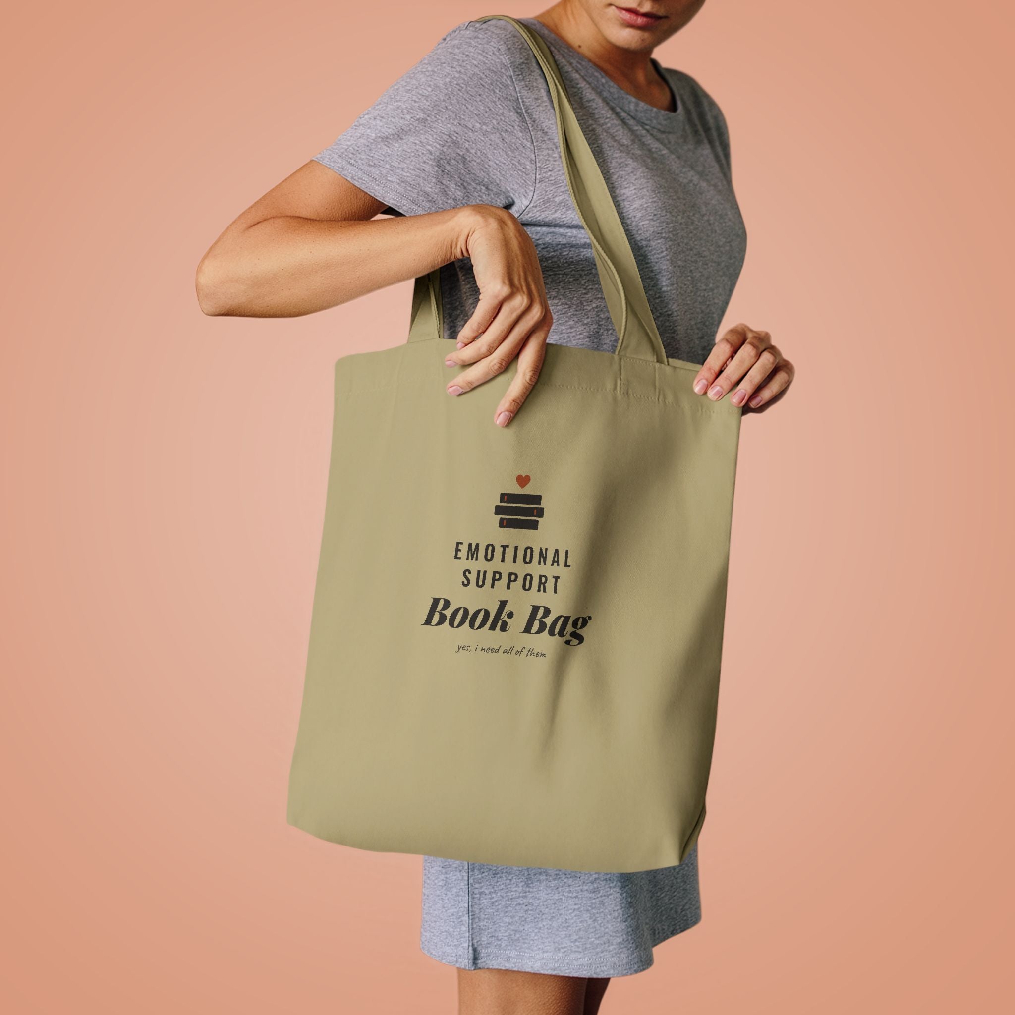 Emotional Support Book Bag Canvas Tote