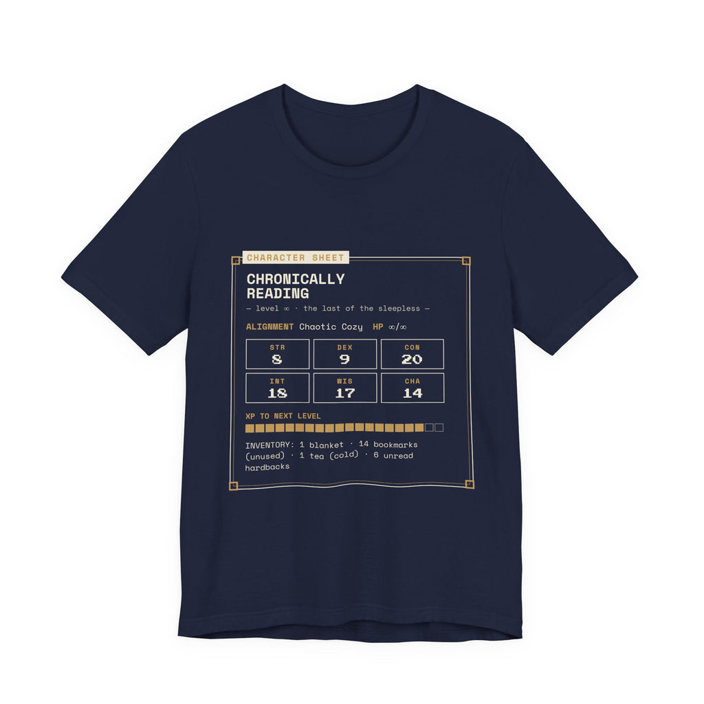 Chronically Reading Character Sheet T-Shirt