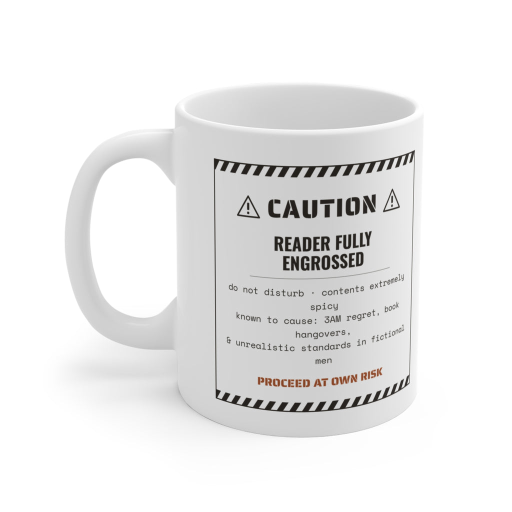 Caution Reader Fully Engrossed Mug