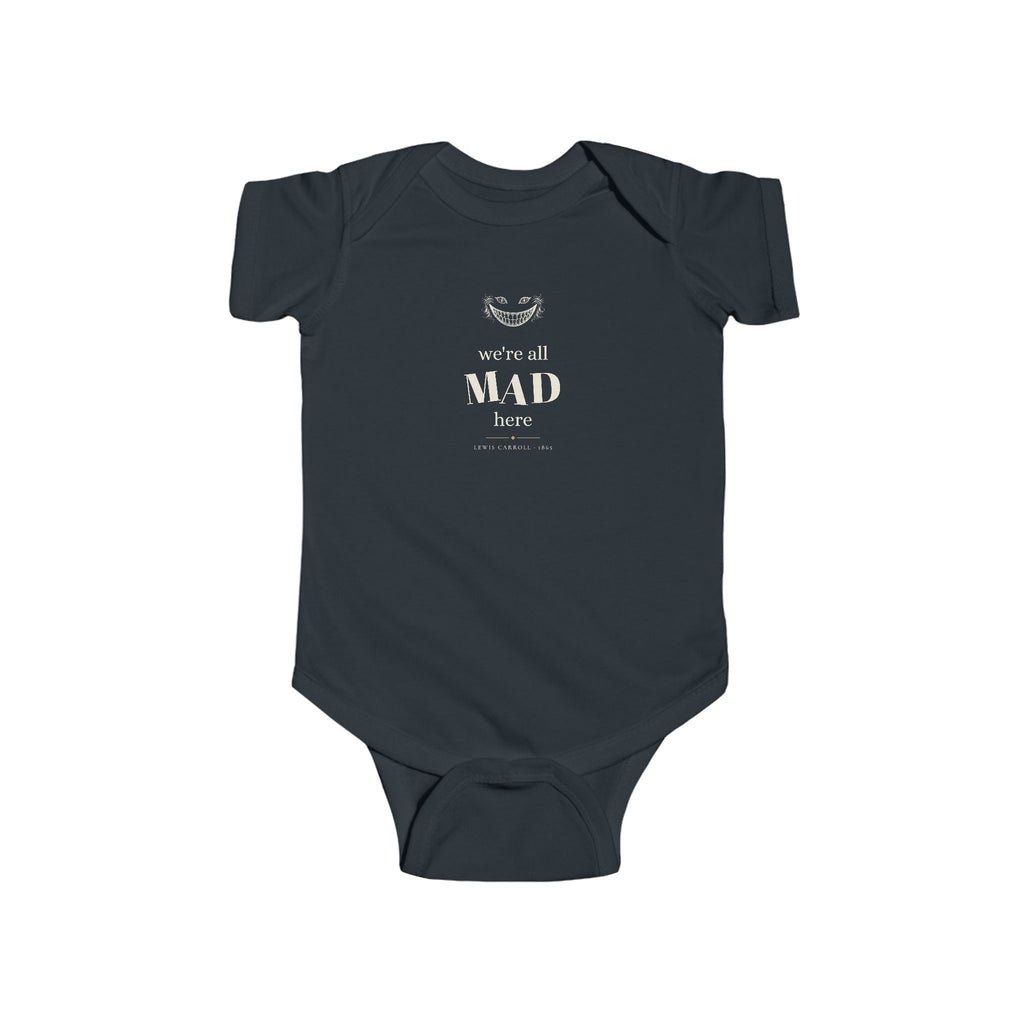 We're All Mad Here Alice in Wonderland Baby Bodysuit