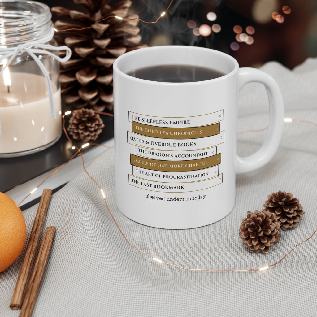 Fantasy Book Spine Stack Mug