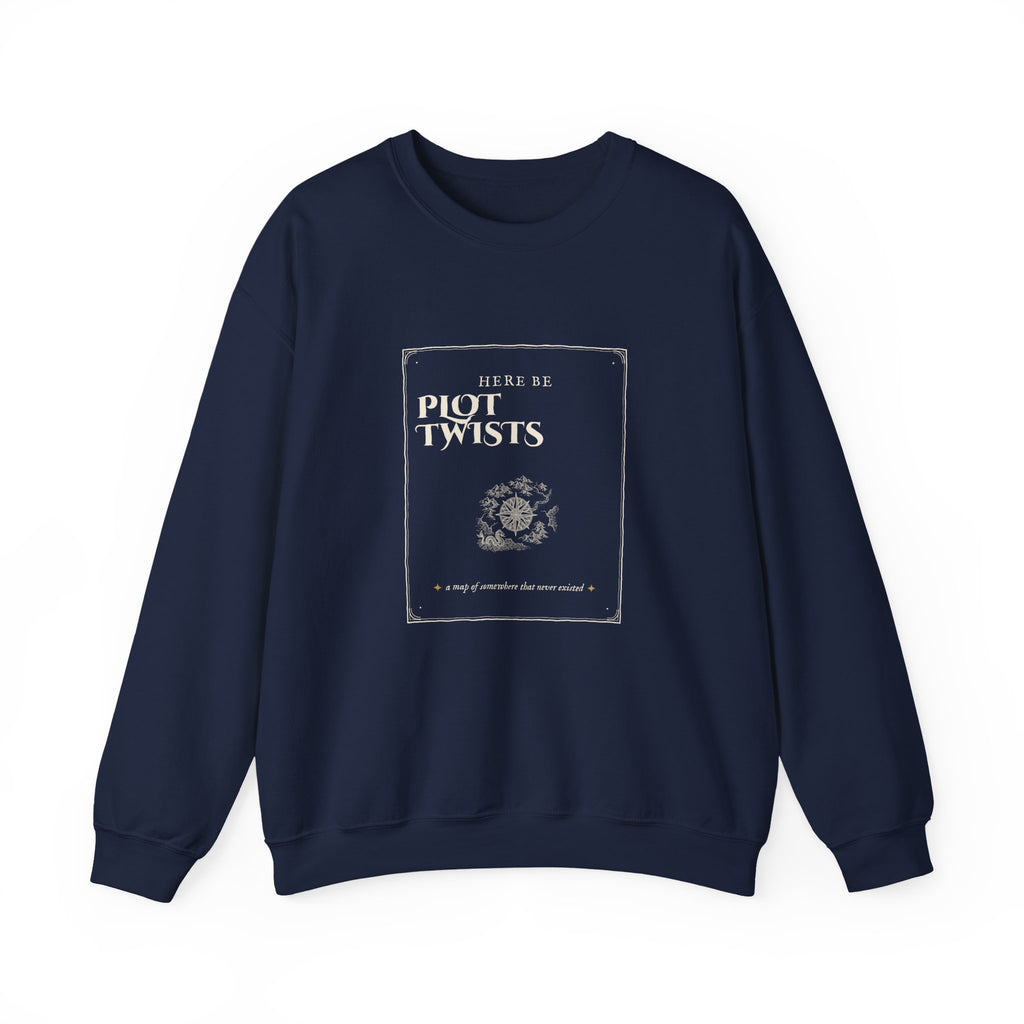 Here Be Plot Twists Fantasy Map Sweatshirt
