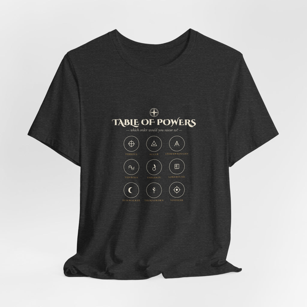 Table of Powers Which Order Are You Fantasy Sigils T-Shirt