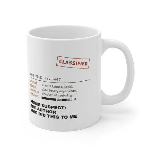 Case File Prime Suspect the Author Thriller Mug