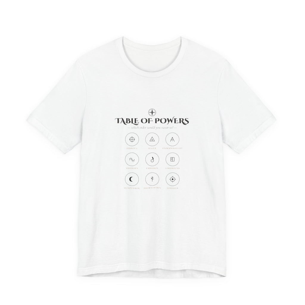 Table of Powers Which Order Are You Fantasy Sigils T-Shirt