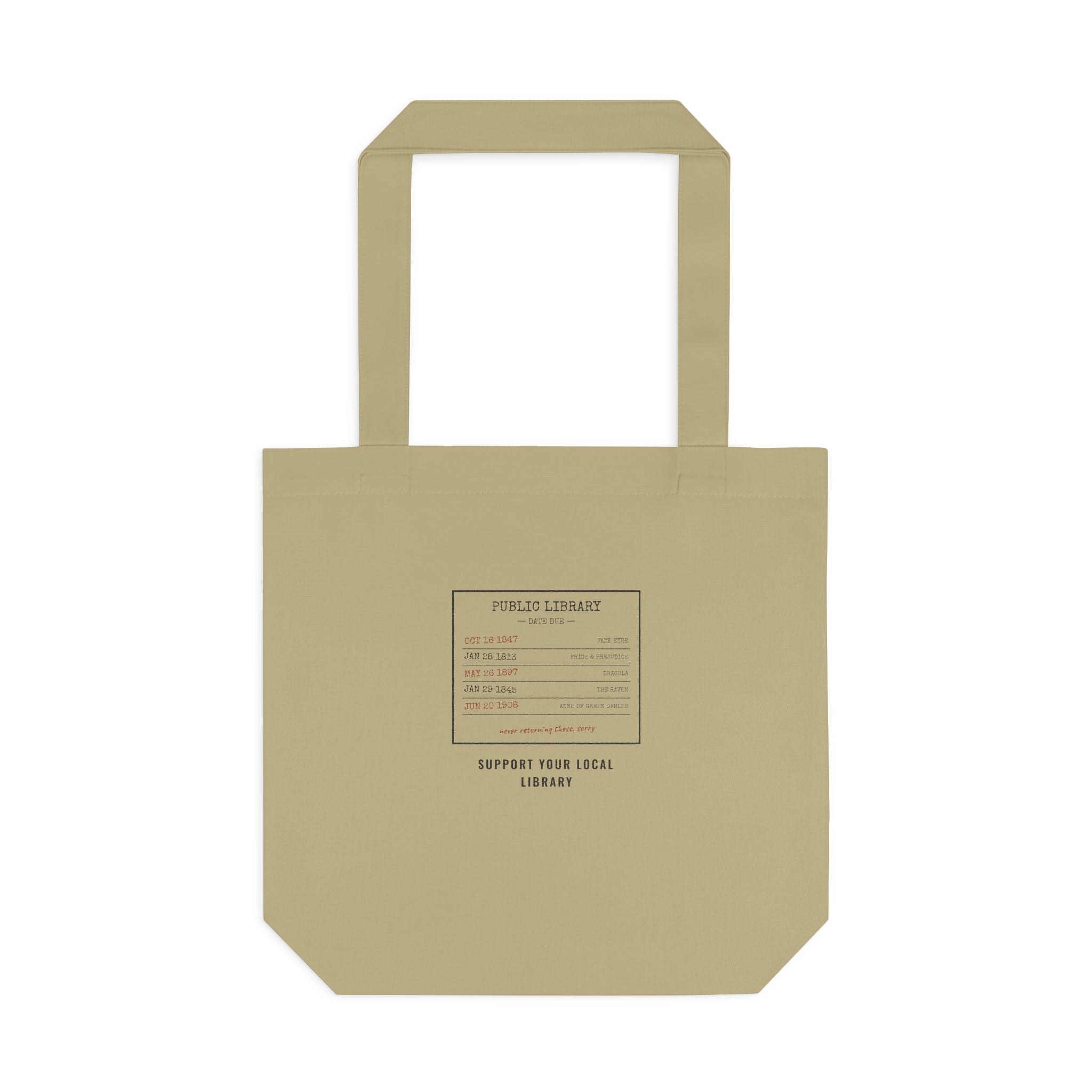 Vintage Library Card Canvas Tote Bag