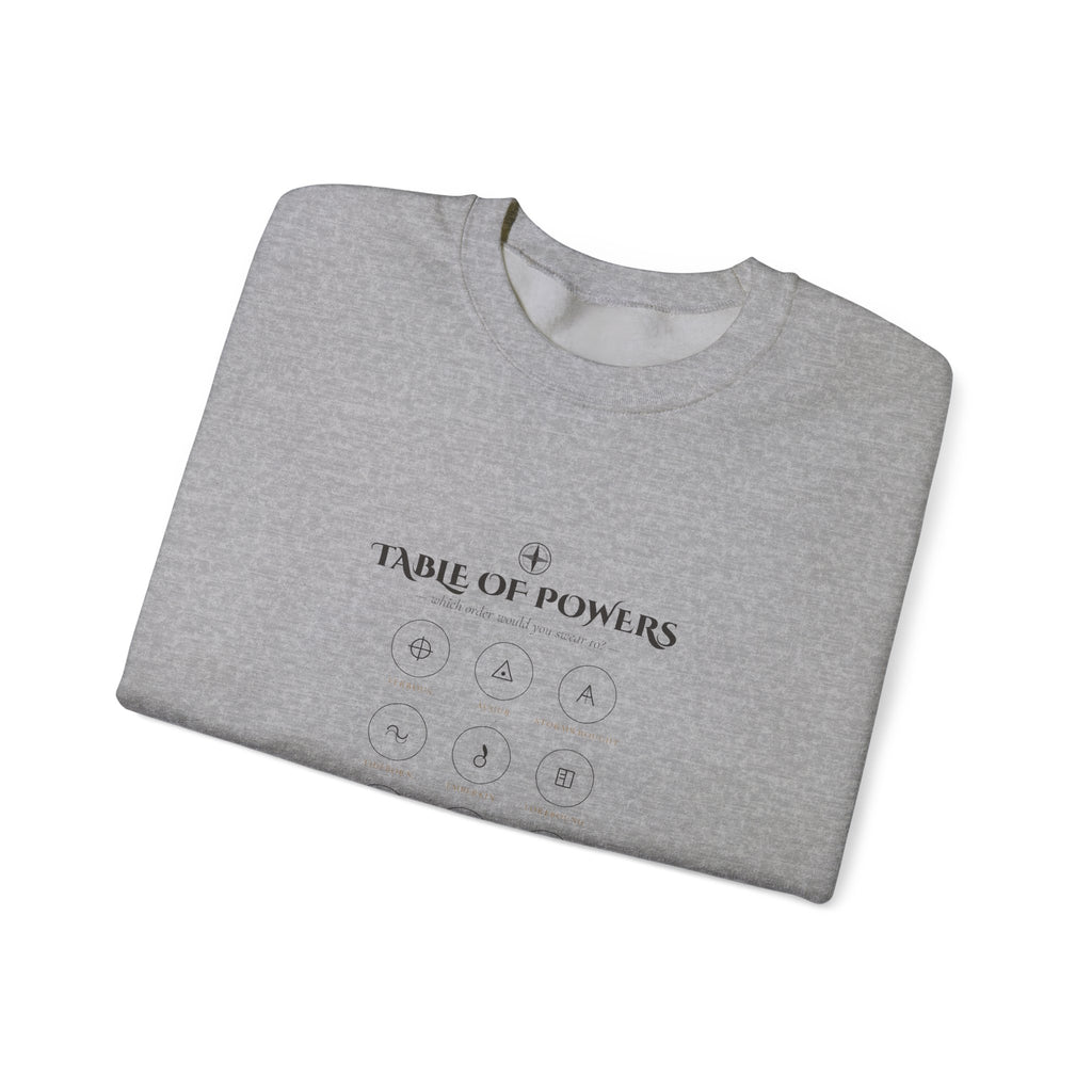Table of Powers Which Order Are You Fantasy Sigils Sweatshirt
