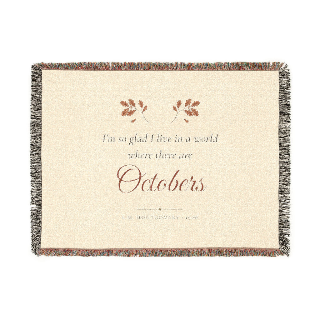 Anne of Green Gables World Where There Are Octobers Woven Blanket