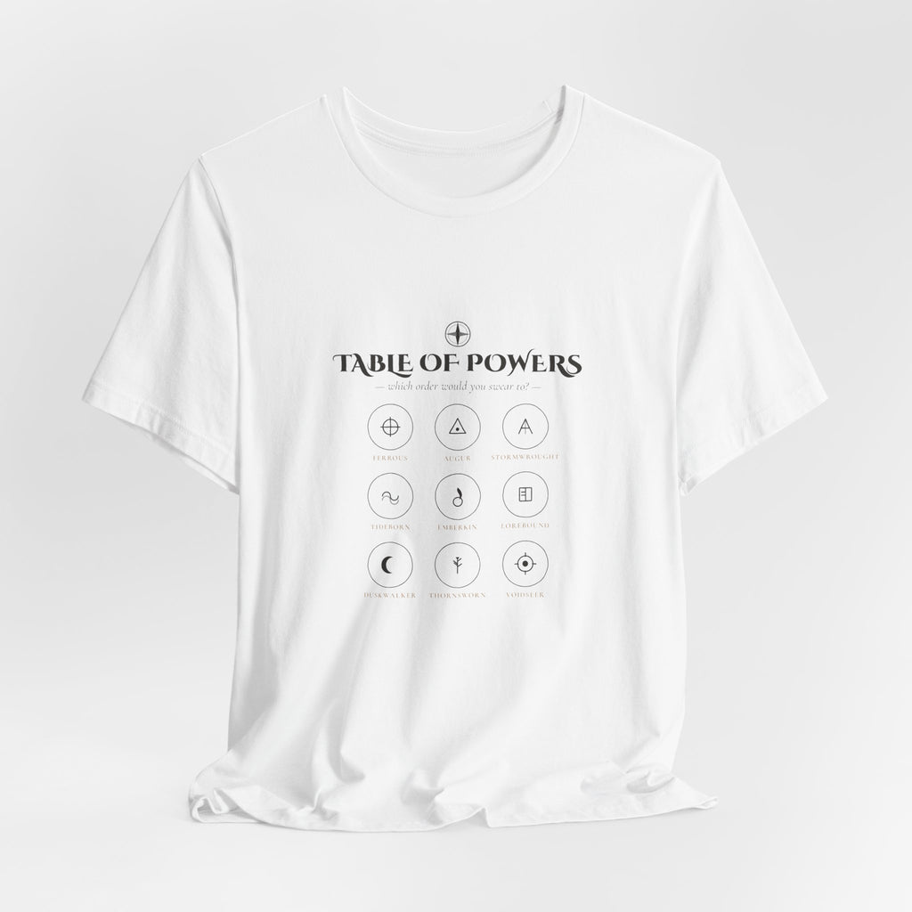 Table of Powers Which Order Are You Fantasy Sigils T-Shirt