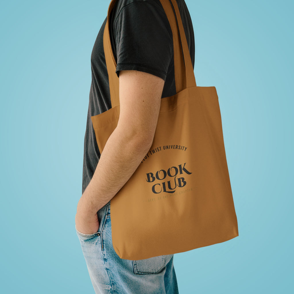 Plot Twist University Book Club Canvas Tote