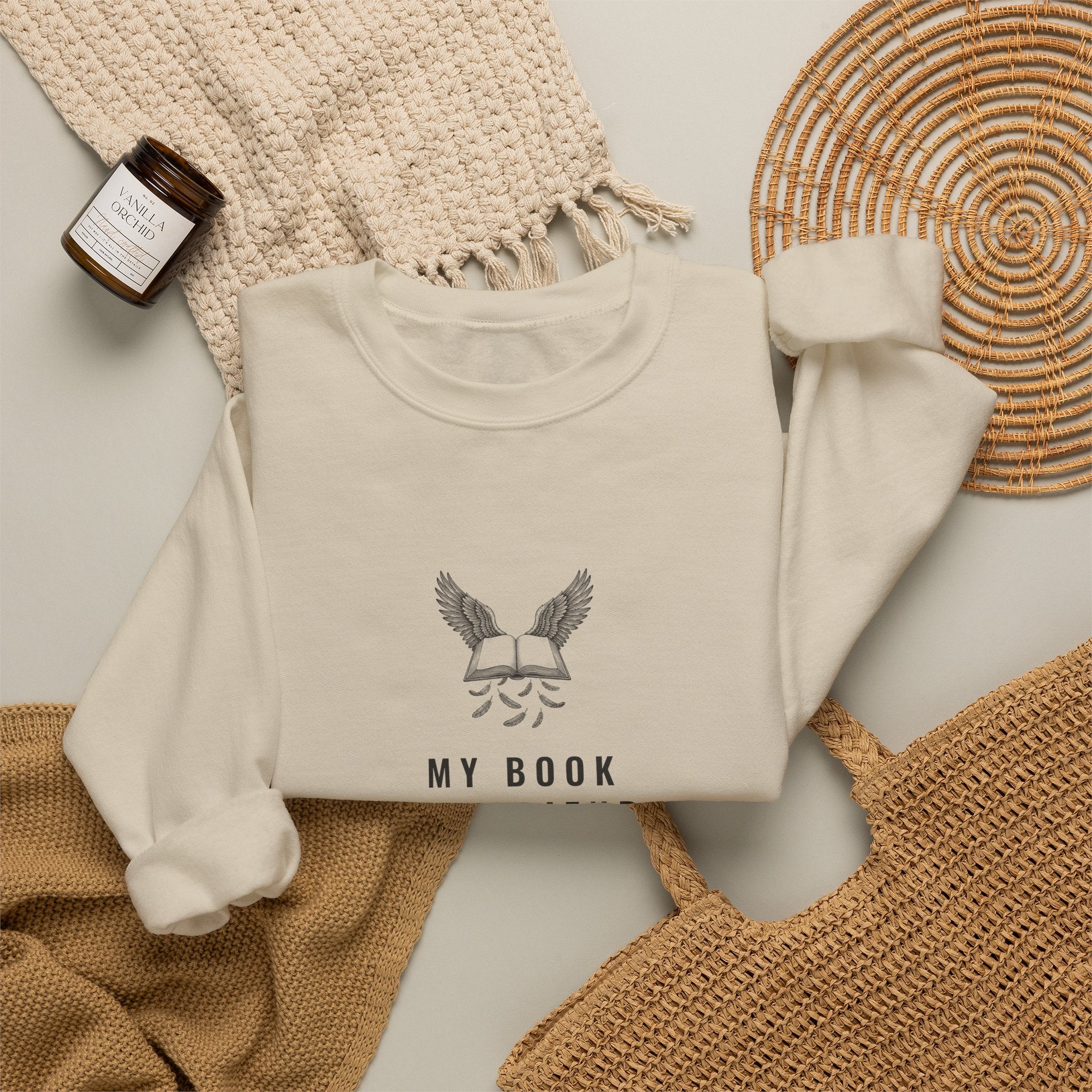My Book Boyfriend Has Wings Sweatshirt
