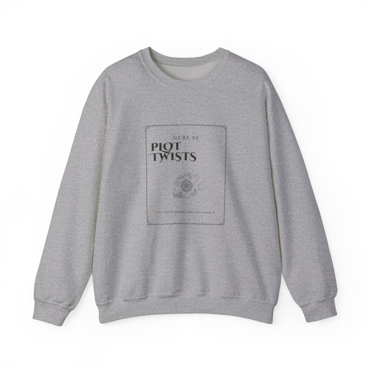 Here Be Plot Twists Fantasy Map Sweatshirt