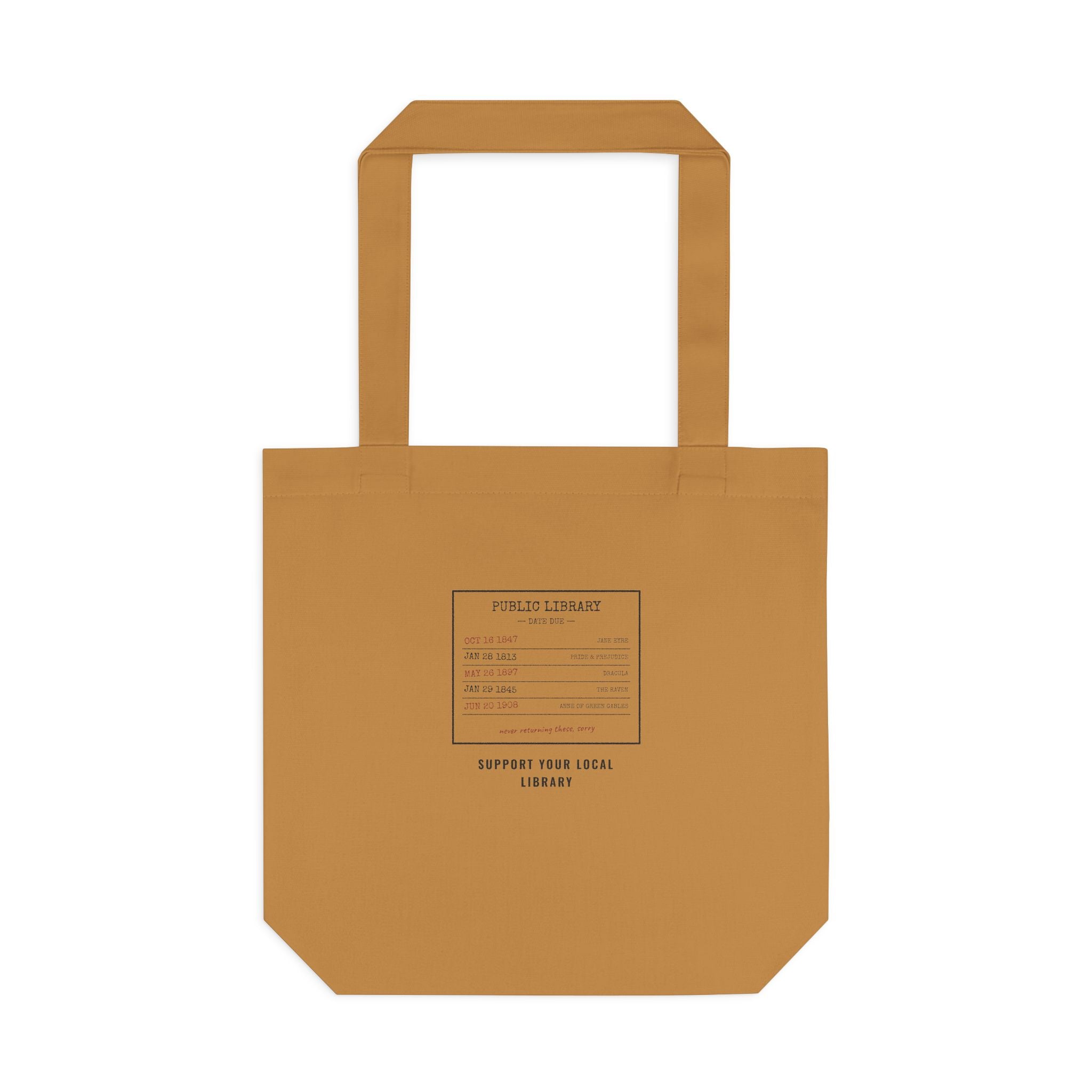 Vintage Library Card Canvas Tote Bag
