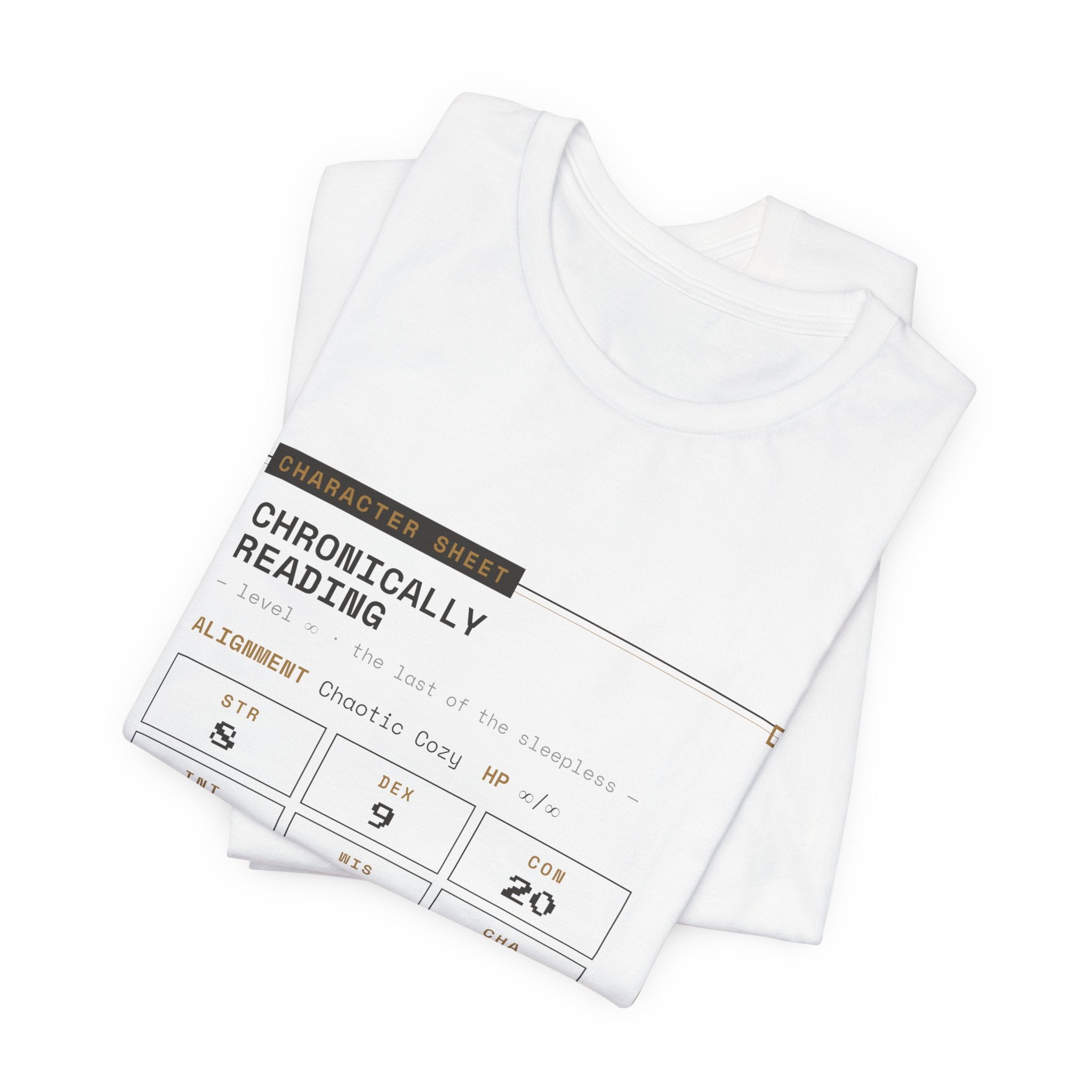 Chronically Reading Character Sheet T-Shirt