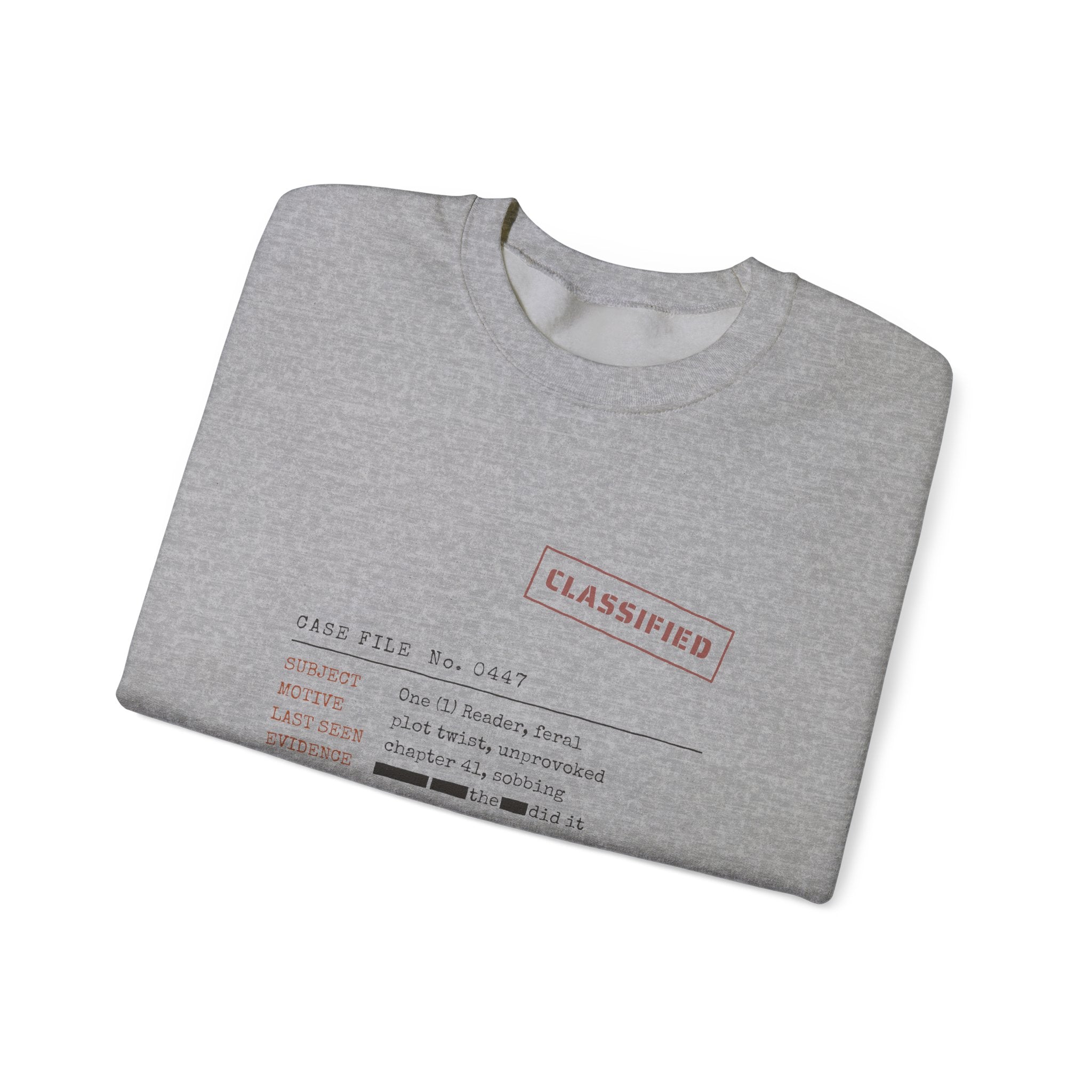 Case File Prime Suspect the Author Thriller Sweatshirt
