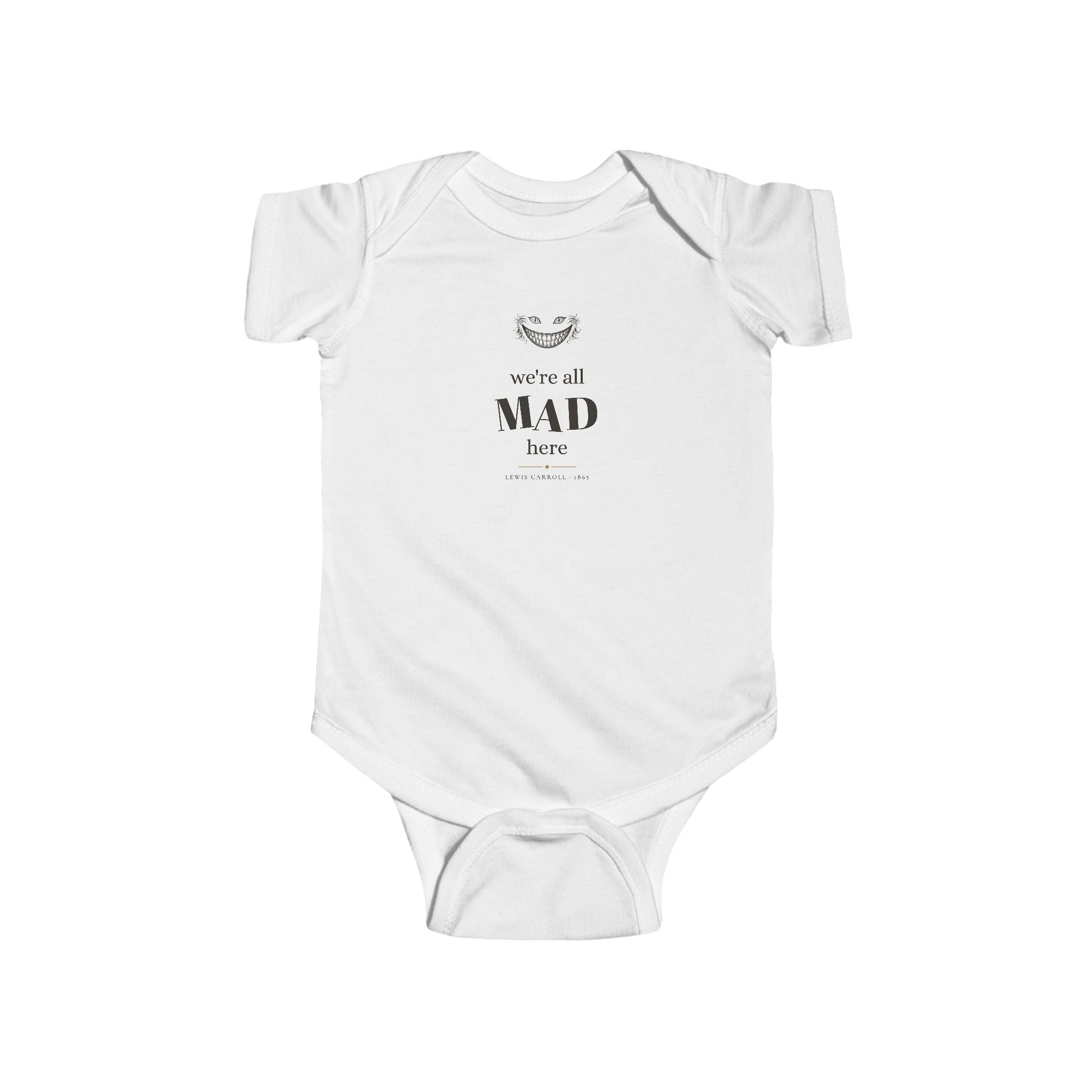 We're All Mad Here Alice in Wonderland Baby Bodysuit