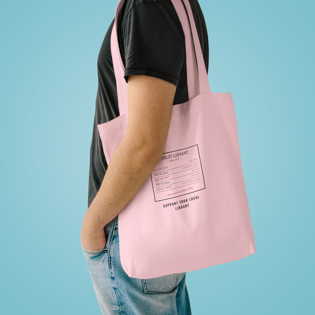 Vintage Library Card Canvas Tote Bag