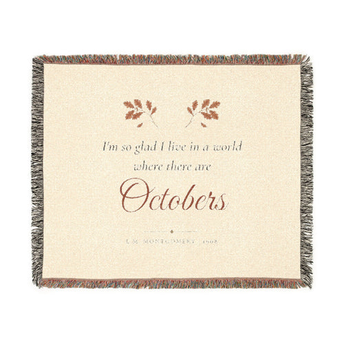 Anne of Green Gables World Where There Are Octobers Woven Blanket