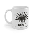 Rise or Rust Dystopian Sci-Fi Reader Mug