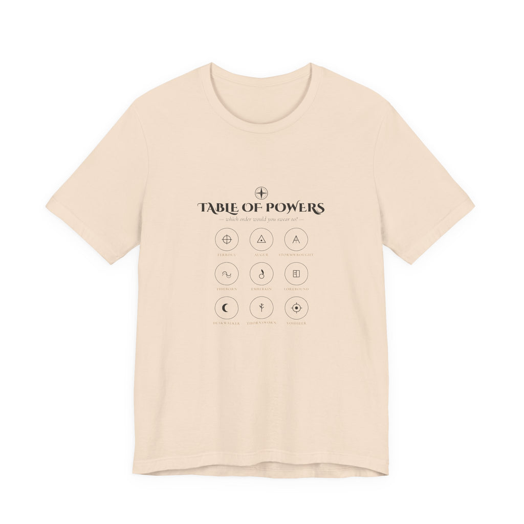 Table of Powers Which Order Are You Fantasy Sigils T-Shirt