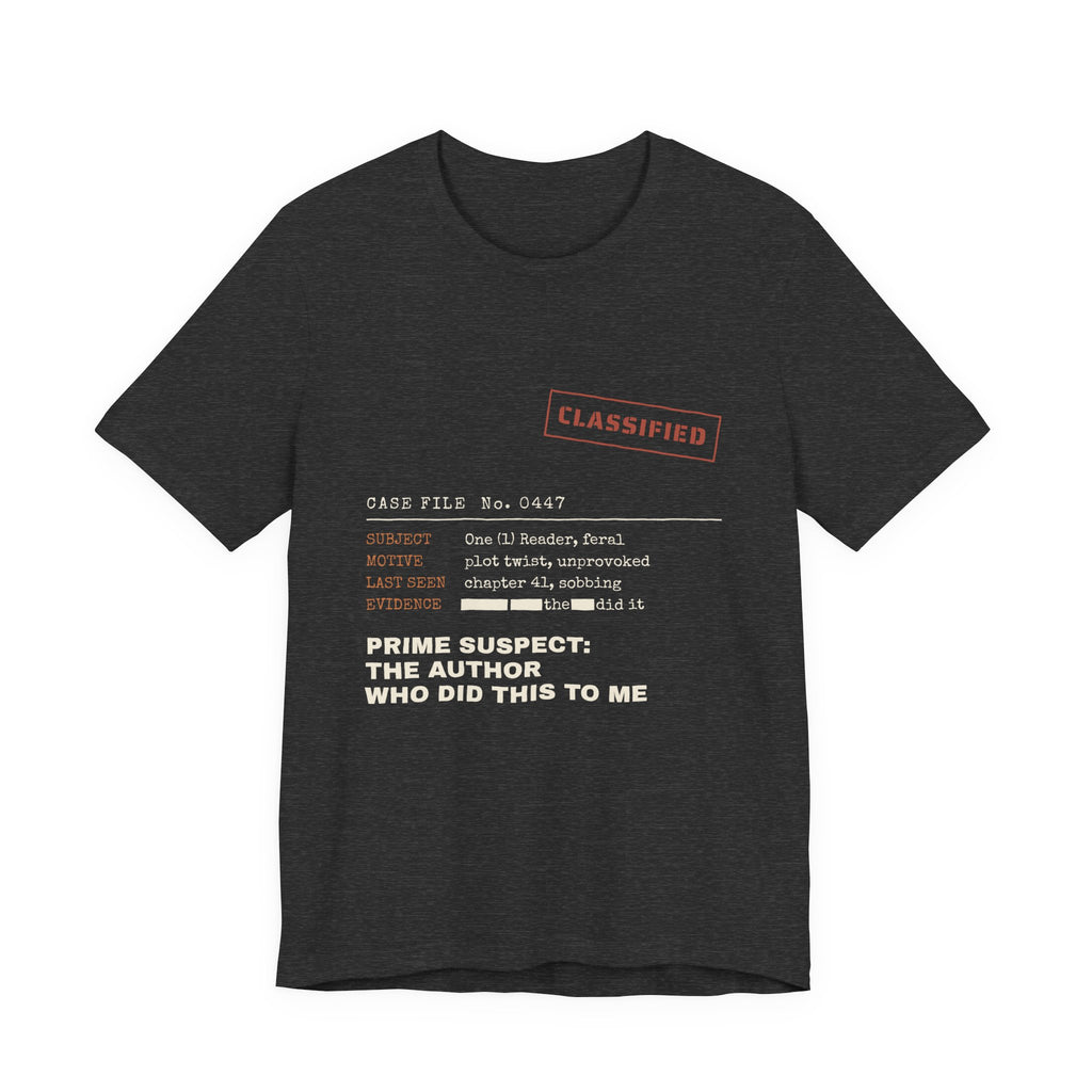 Case File Prime Suspect the Author Thriller T-Shirt