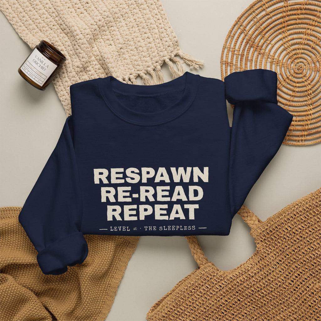 Respawn Re-Read Repeat Grunge LitRPG Sweatshirt