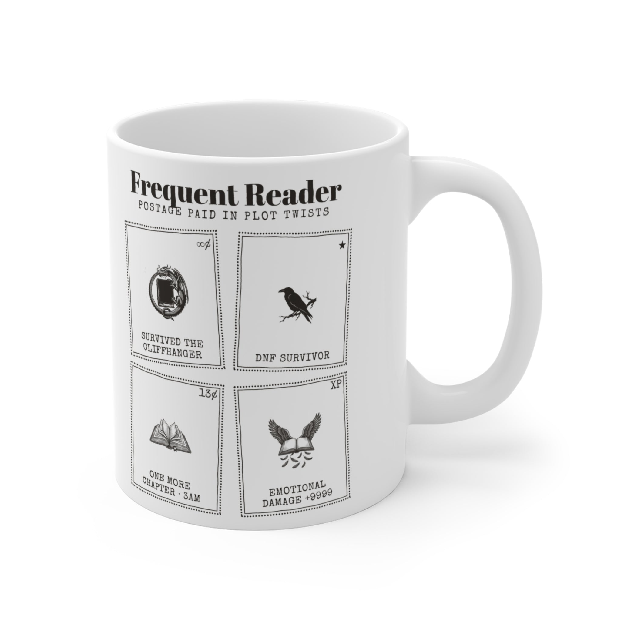 Frequent Reader Postage Stamp Collage Mug