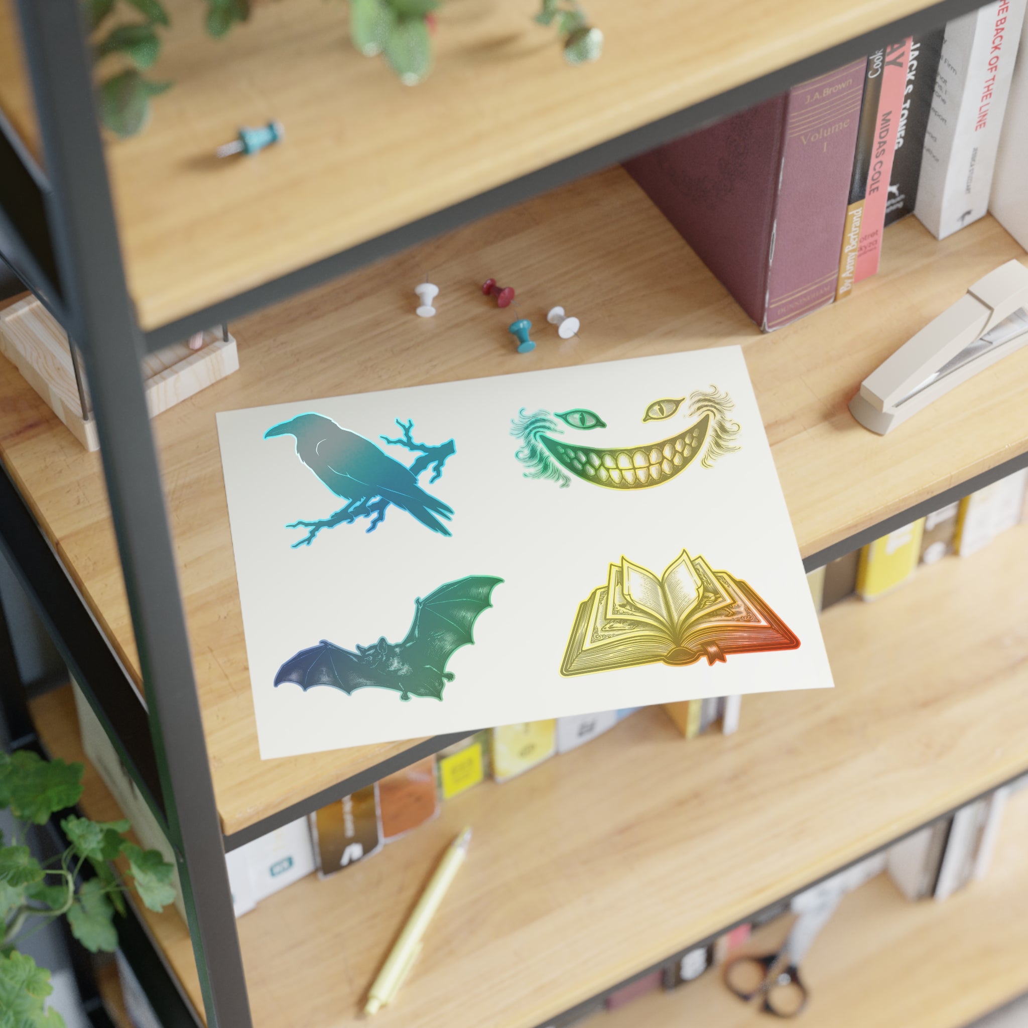 Bookish Motifs Sticker Sheet