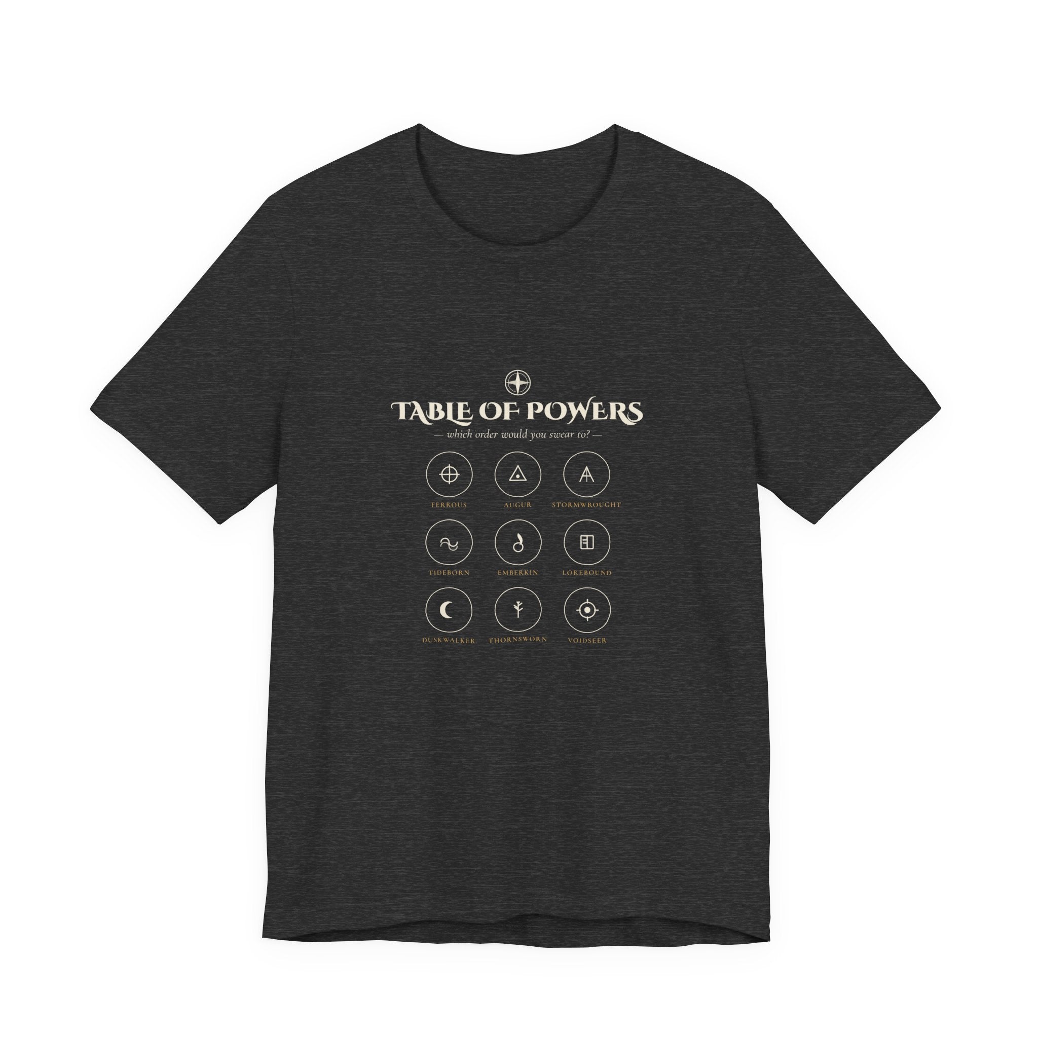 Table of Powers Which Order Are You Fantasy Sigils T-Shirt