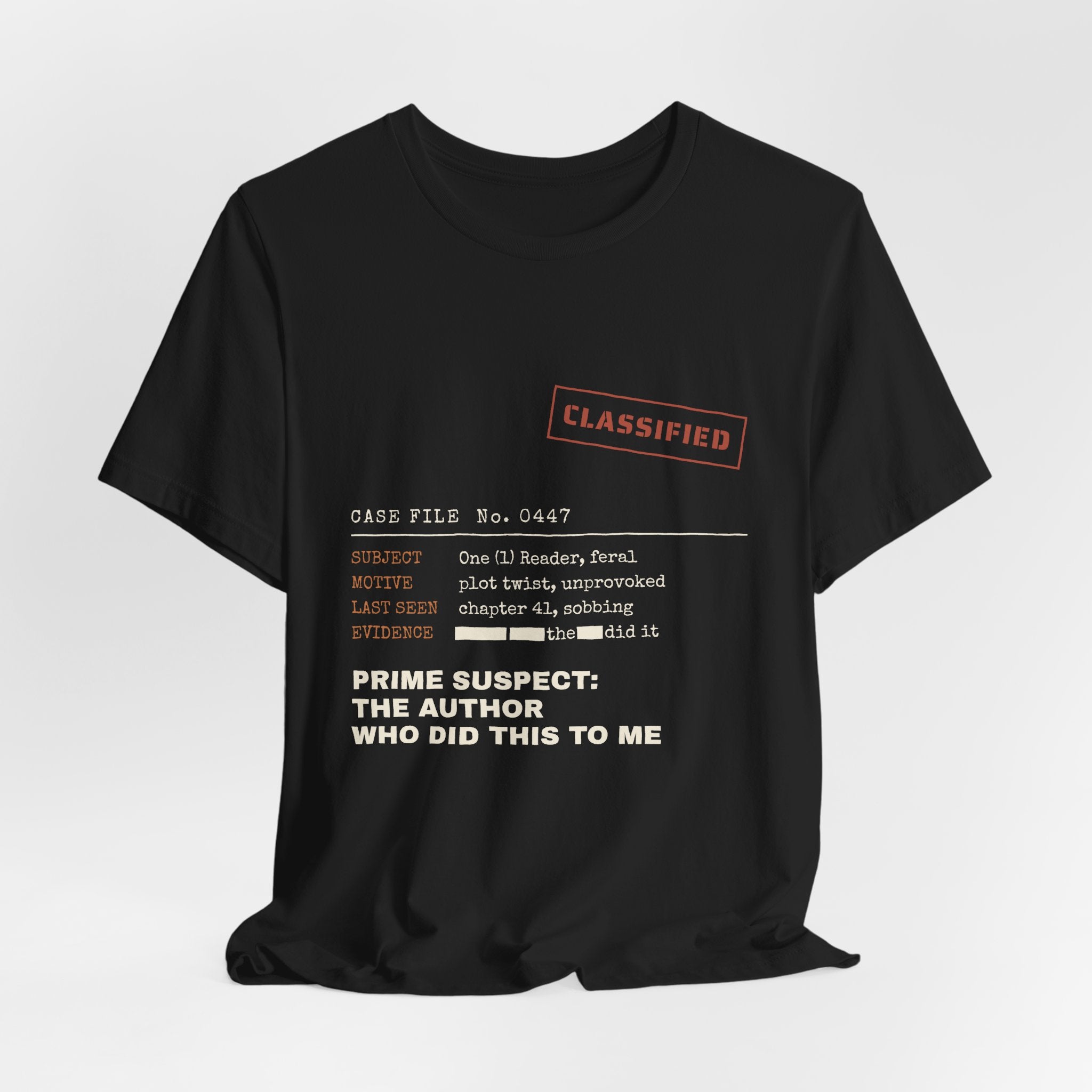 Case File Prime Suspect the Author Thriller T-Shirt