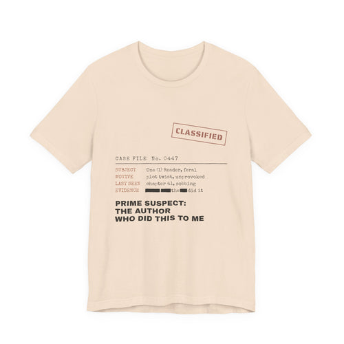 Case File Prime Suspect the Author Thriller T-Shirt