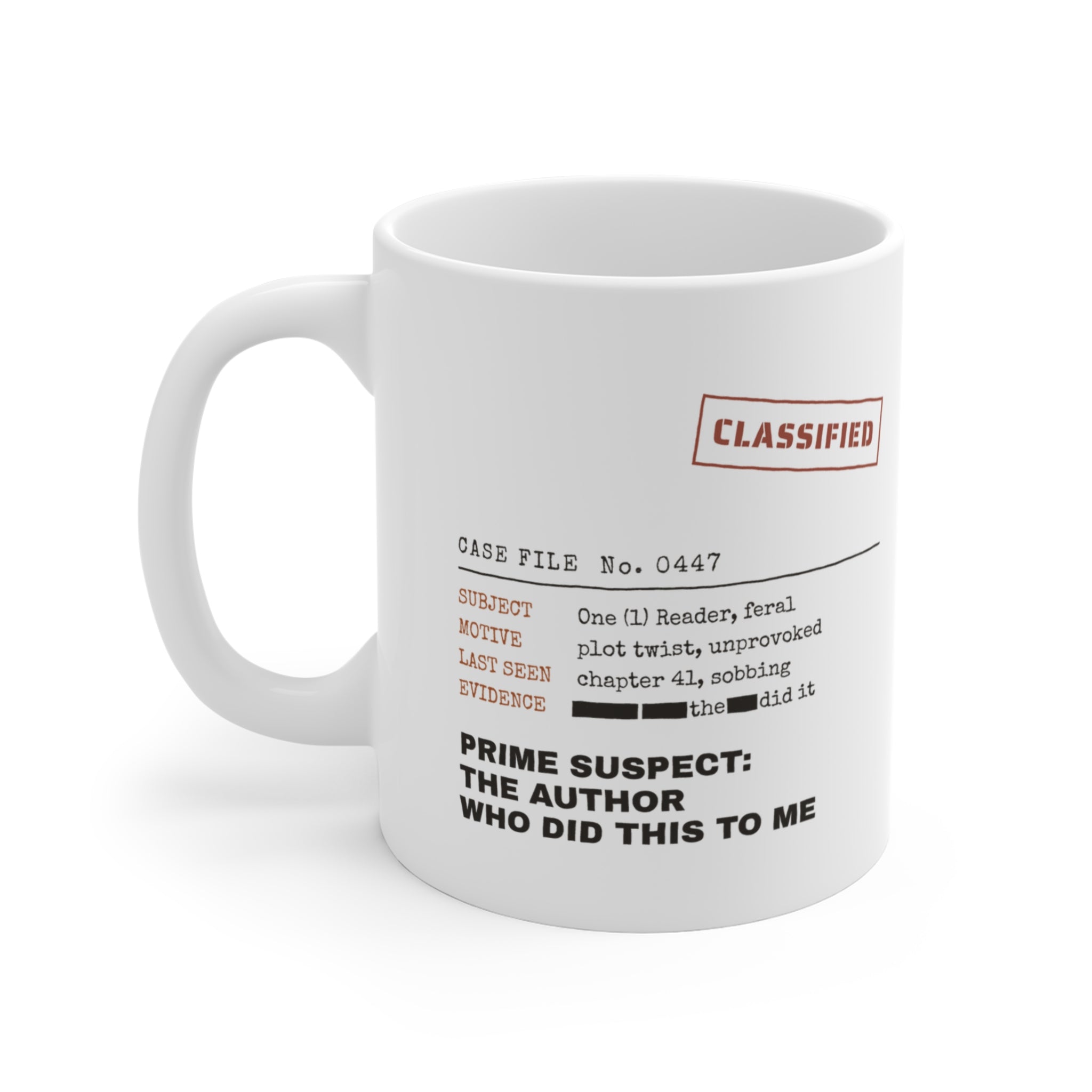 Case File Prime Suspect the Author Thriller Mug