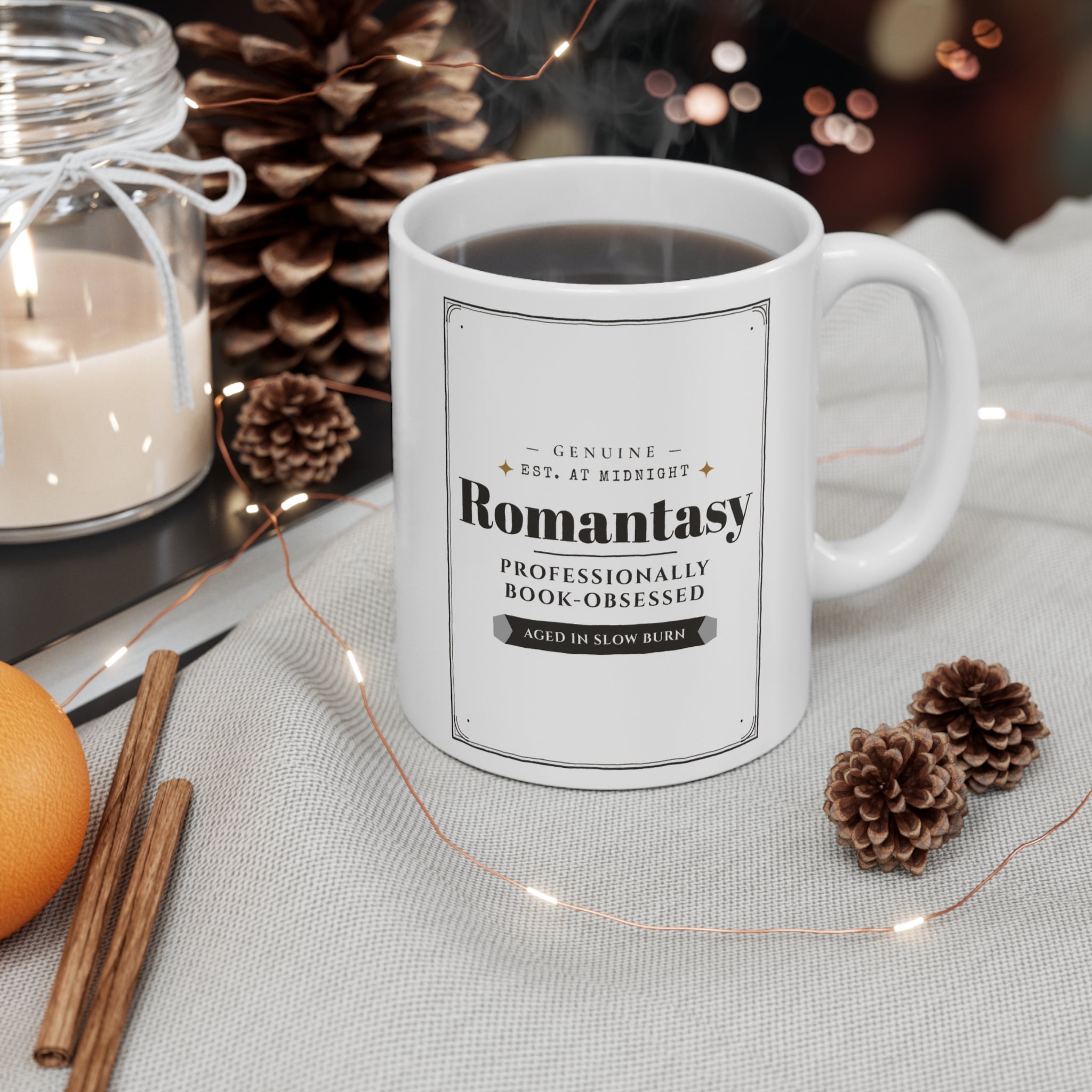 Romantasy Professionally Book-Obsessed Vintage Label Mug