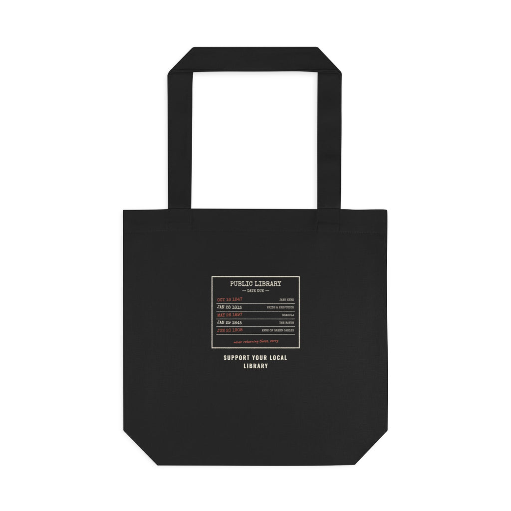 Vintage Library Card Canvas Tote Bag