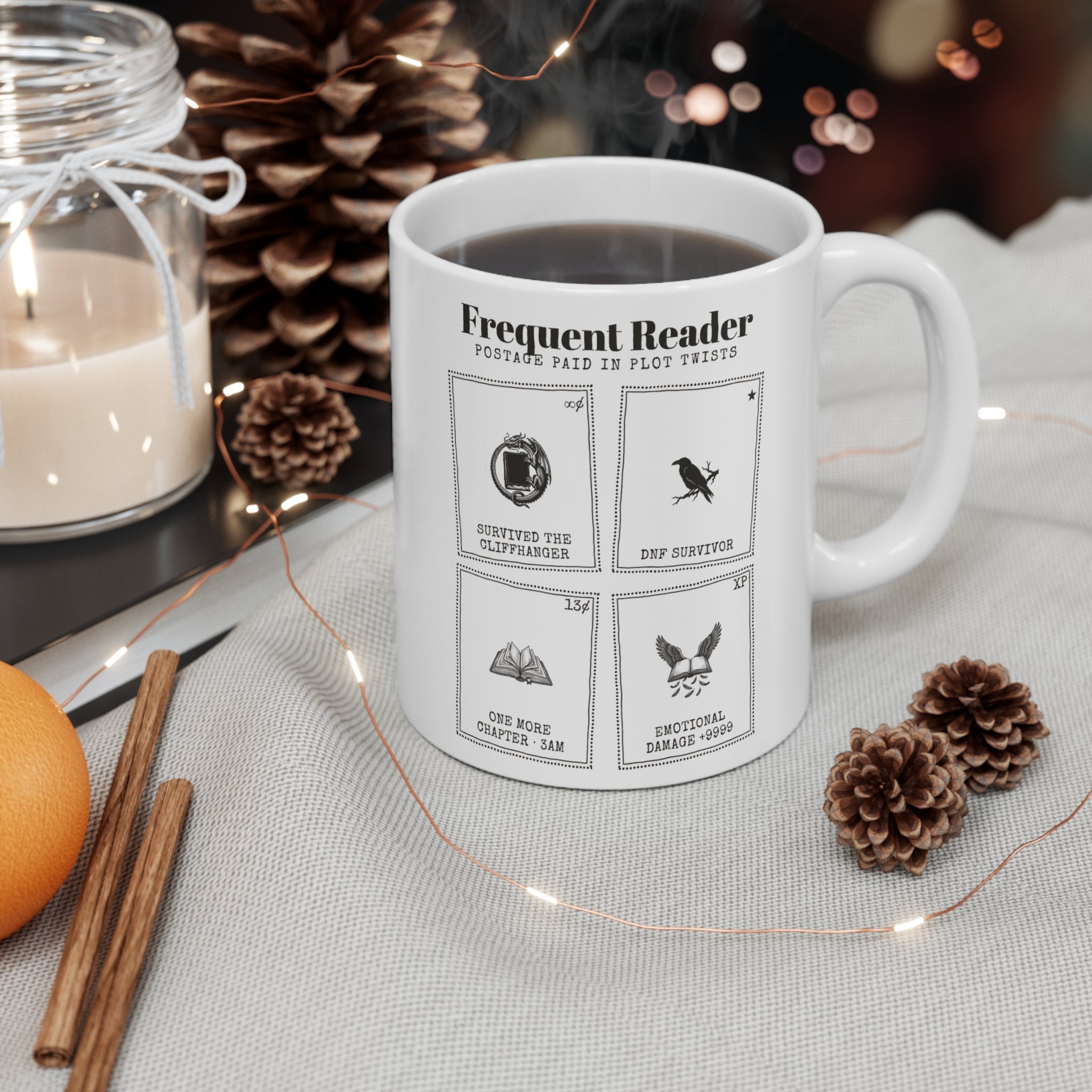 Frequent Reader Postage Stamp Collage Mug