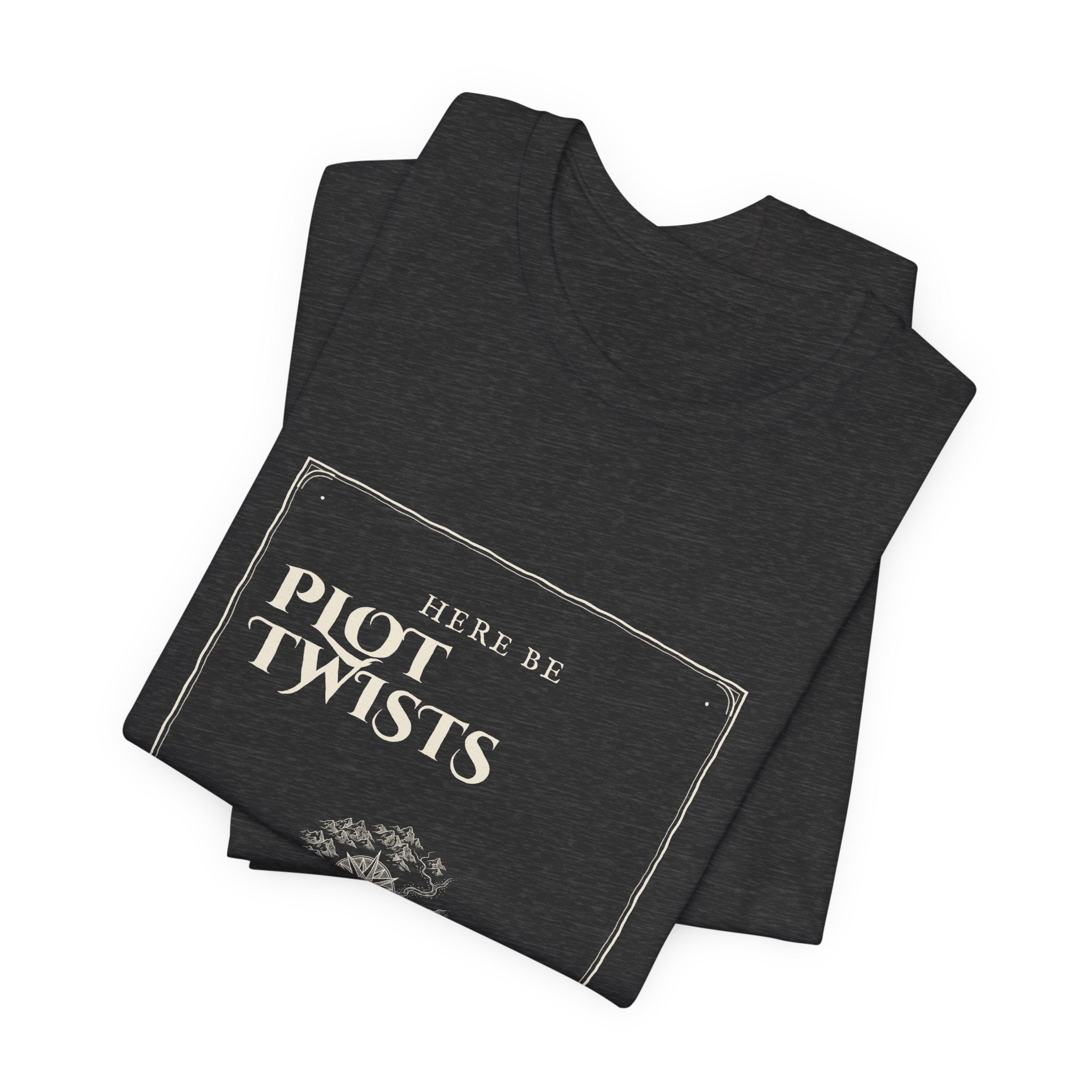 Here Be Plot Twists Fantasy Map T-Shirt