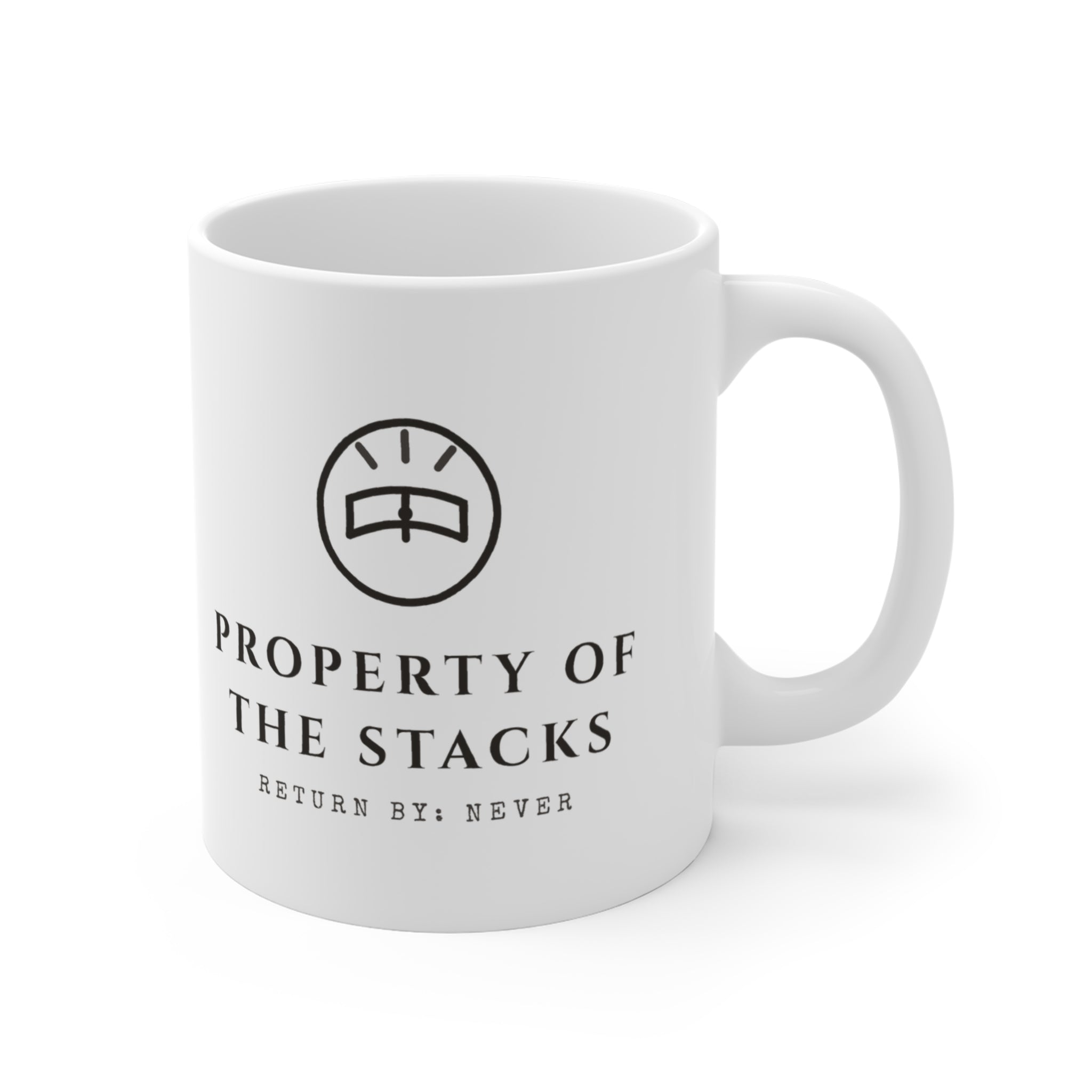 Property of the Stacks Minimalist Reader Sigil Mug