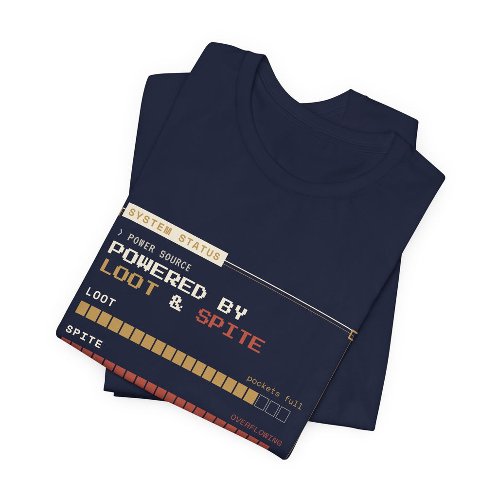 Powered by Loot and Spite Dungeon Crawler T-Shirt