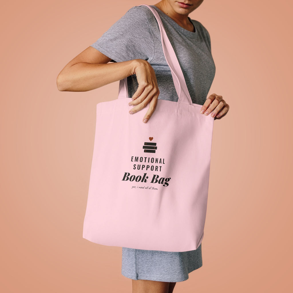 Emotional Support Book Bag Canvas Tote