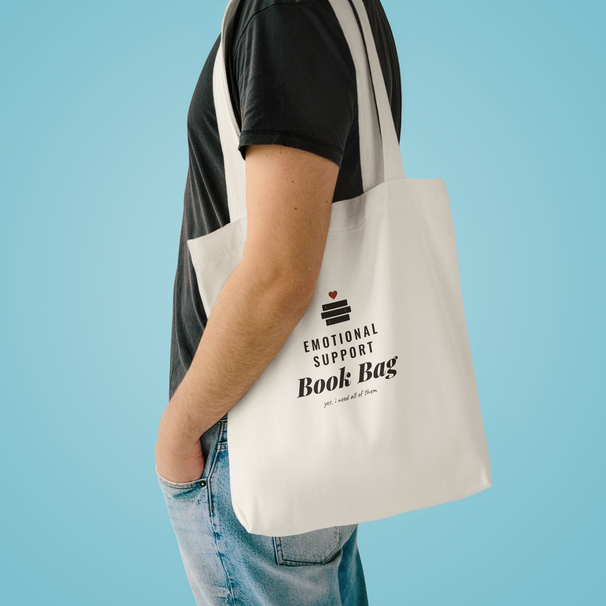 Emotional Support Book Bag Canvas Tote