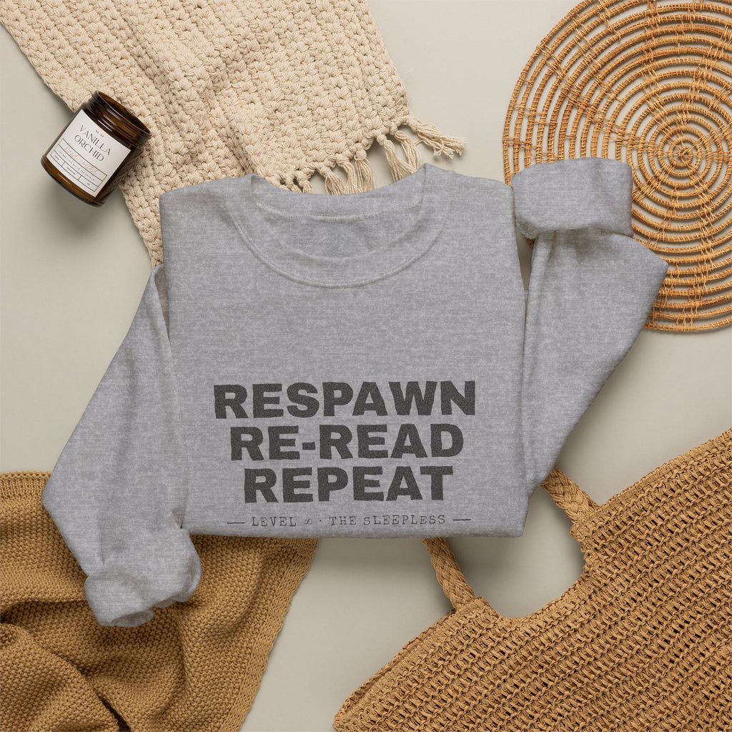 Respawn Re-Read Repeat Grunge LitRPG Sweatshirt