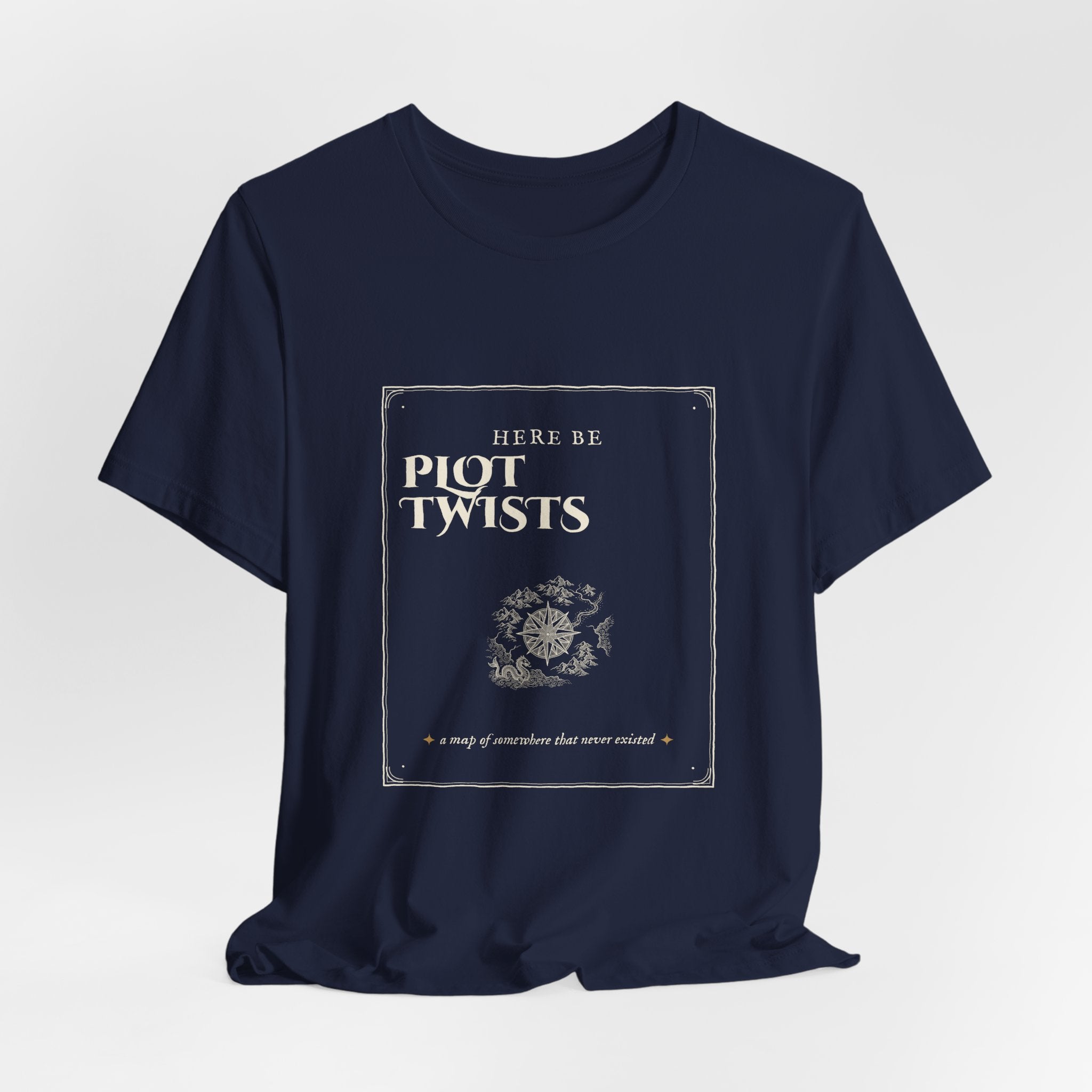 Here Be Plot Twists Fantasy Map T-Shirt