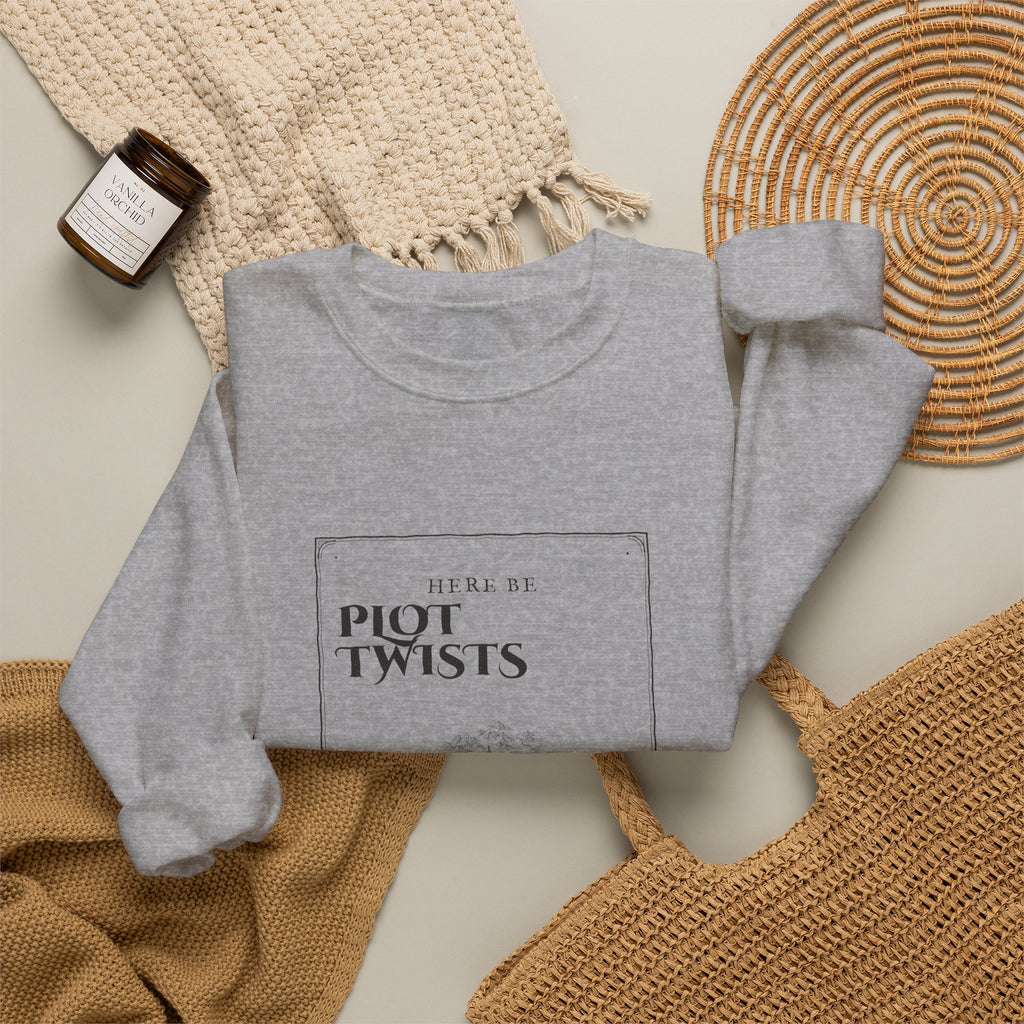 Here Be Plot Twists Fantasy Map Sweatshirt