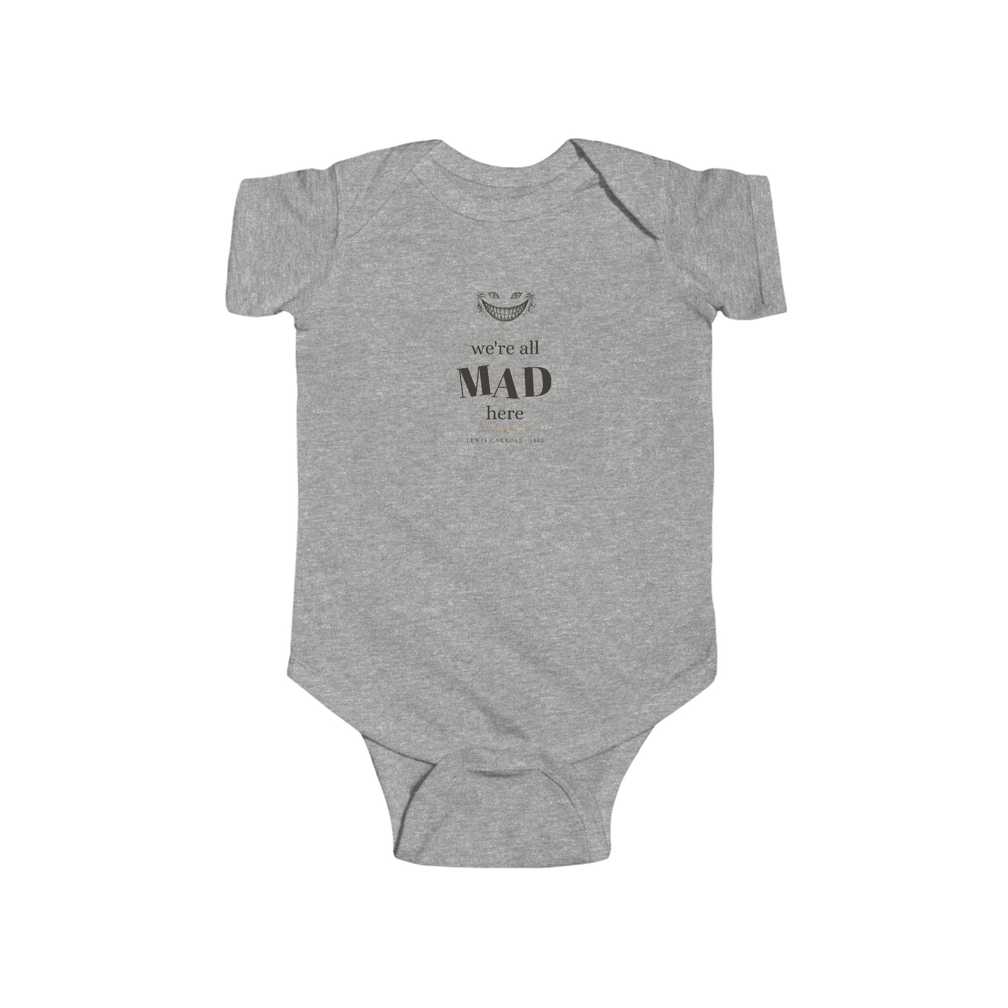 We're All Mad Here Alice in Wonderland Baby Bodysuit