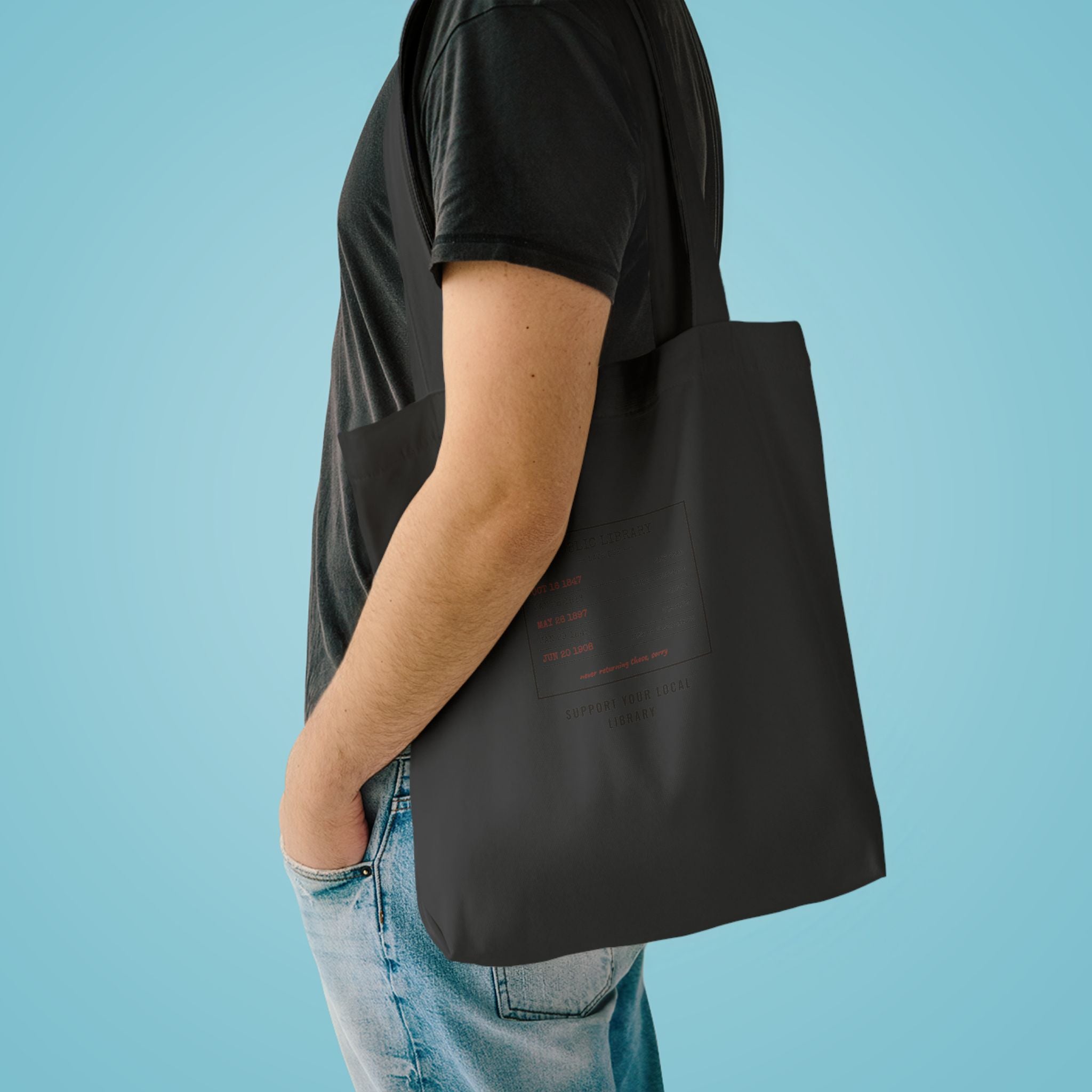 Vintage Library Card Canvas Tote Bag