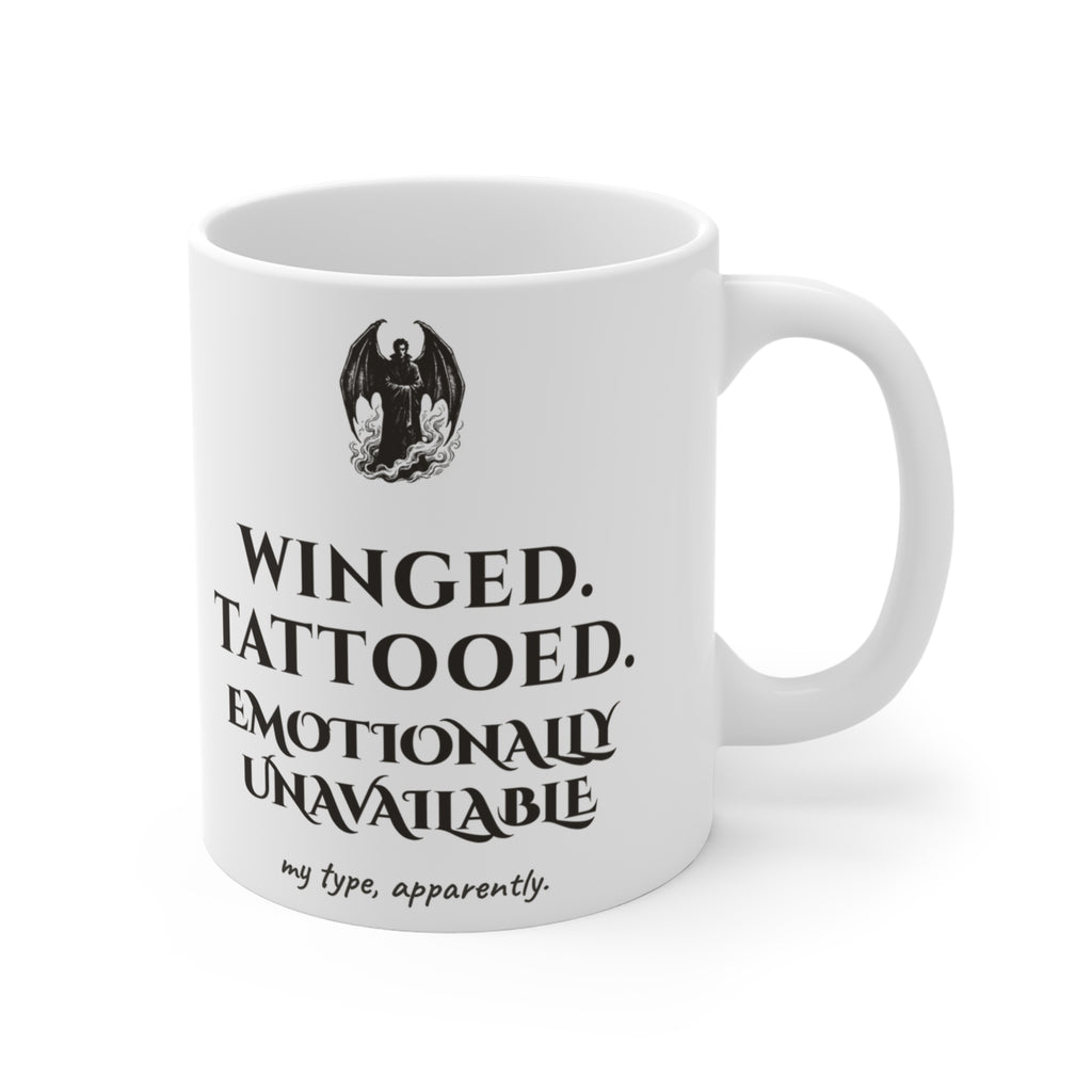 Winged Tattooed Emotionally Unavailable Mug