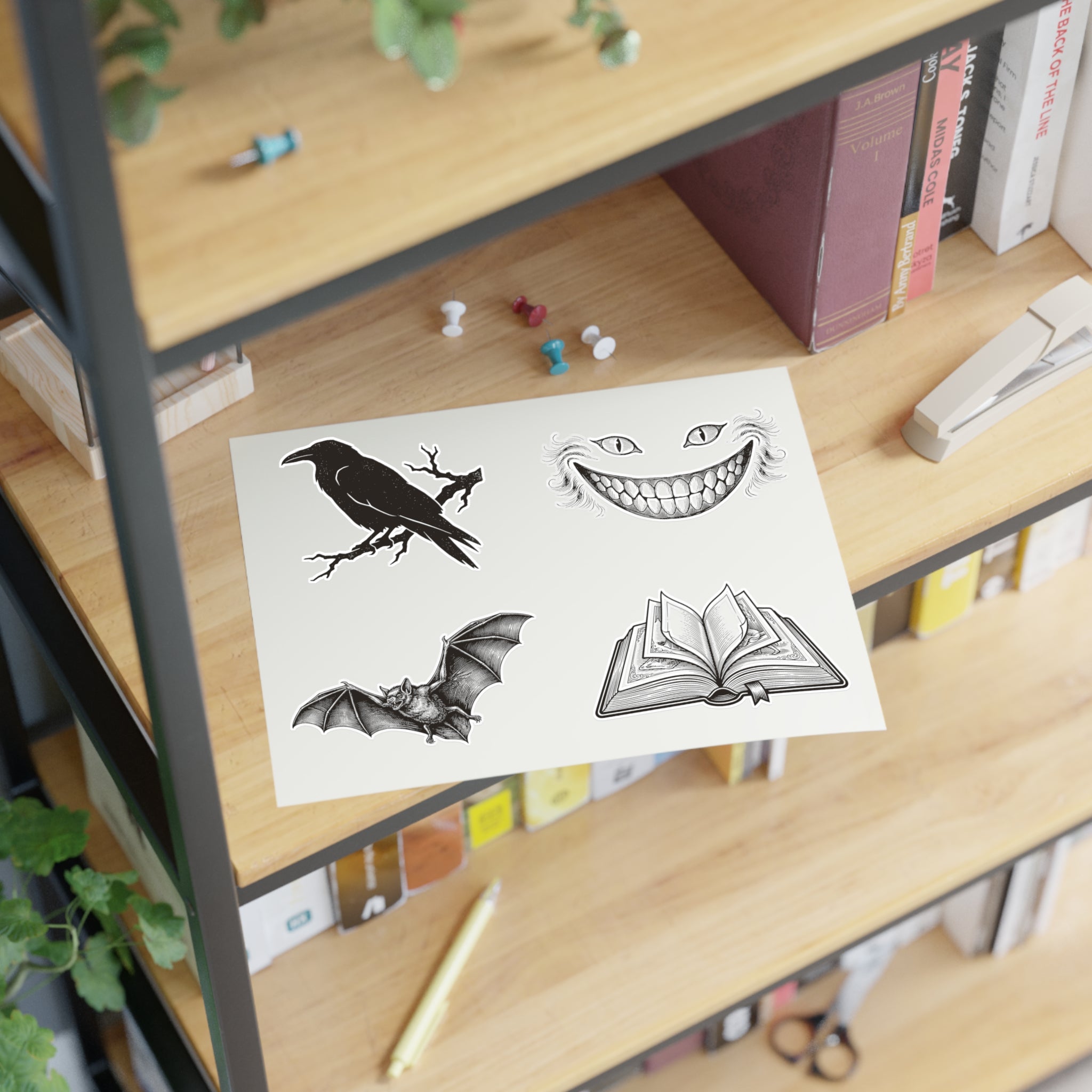 Bookish Motifs Sticker Sheet