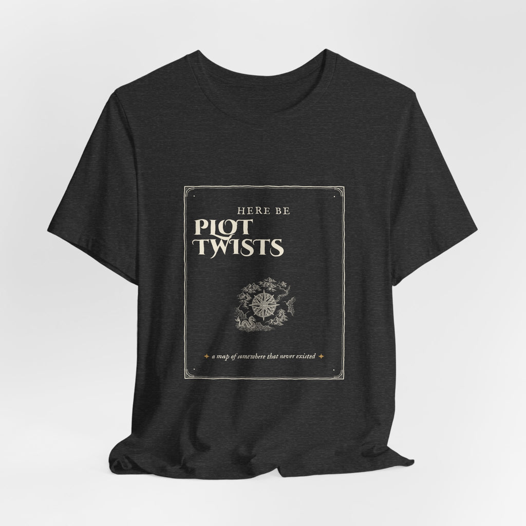 Here Be Plot Twists Fantasy Map T-Shirt