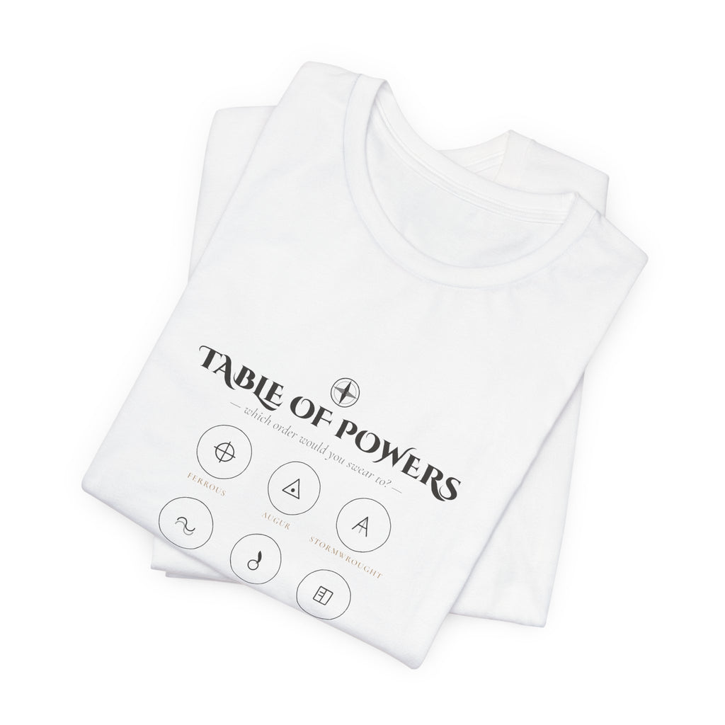 Table of Powers Which Order Are You Fantasy Sigils T-Shirt